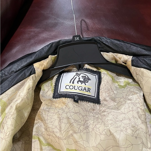 Cougar New Black Genuine Leather Jacket - Picture 5 of 6